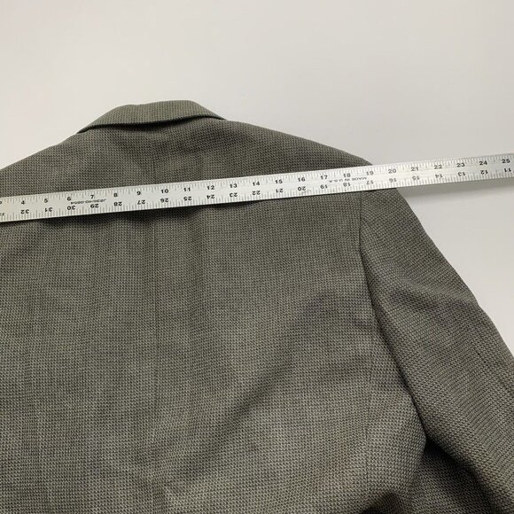 Oscar De La Renta Blazer Sport Coat Suit Jacket Brown Gray Silk Wool 40R - Picture 9 of 12